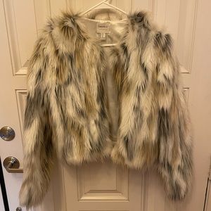 Forever 21 Faux Fur Multicolored Coat